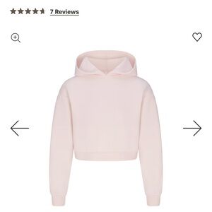 Skims Pink Cropped Hoodie